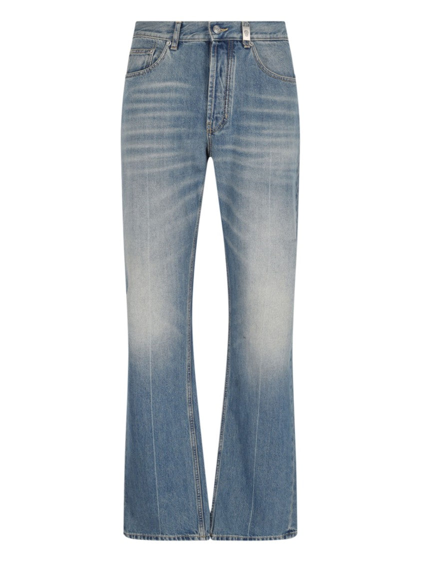 Distressed Straight Jeans – Blue