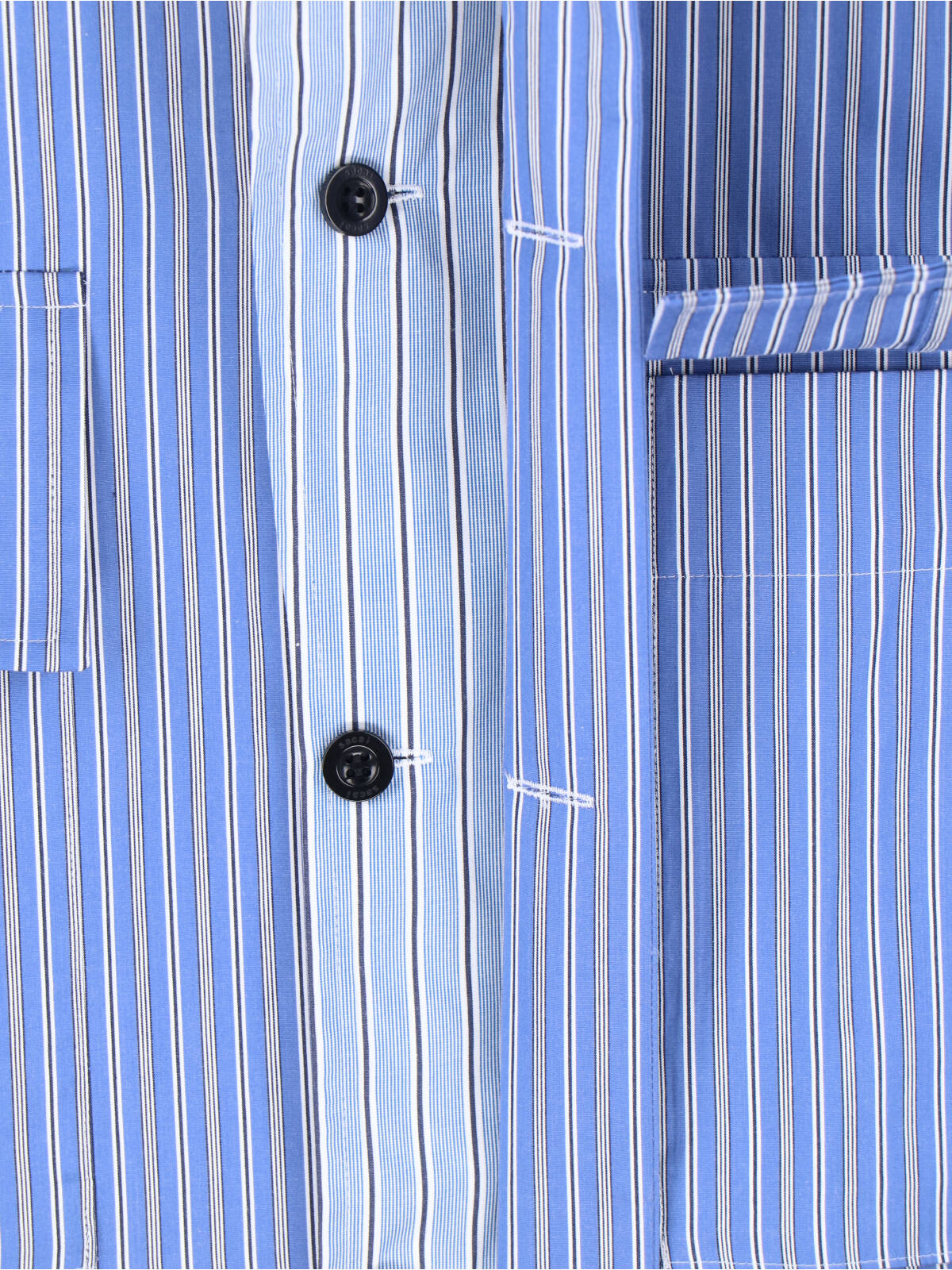 Blue Striped Cotton Poplin Shirt