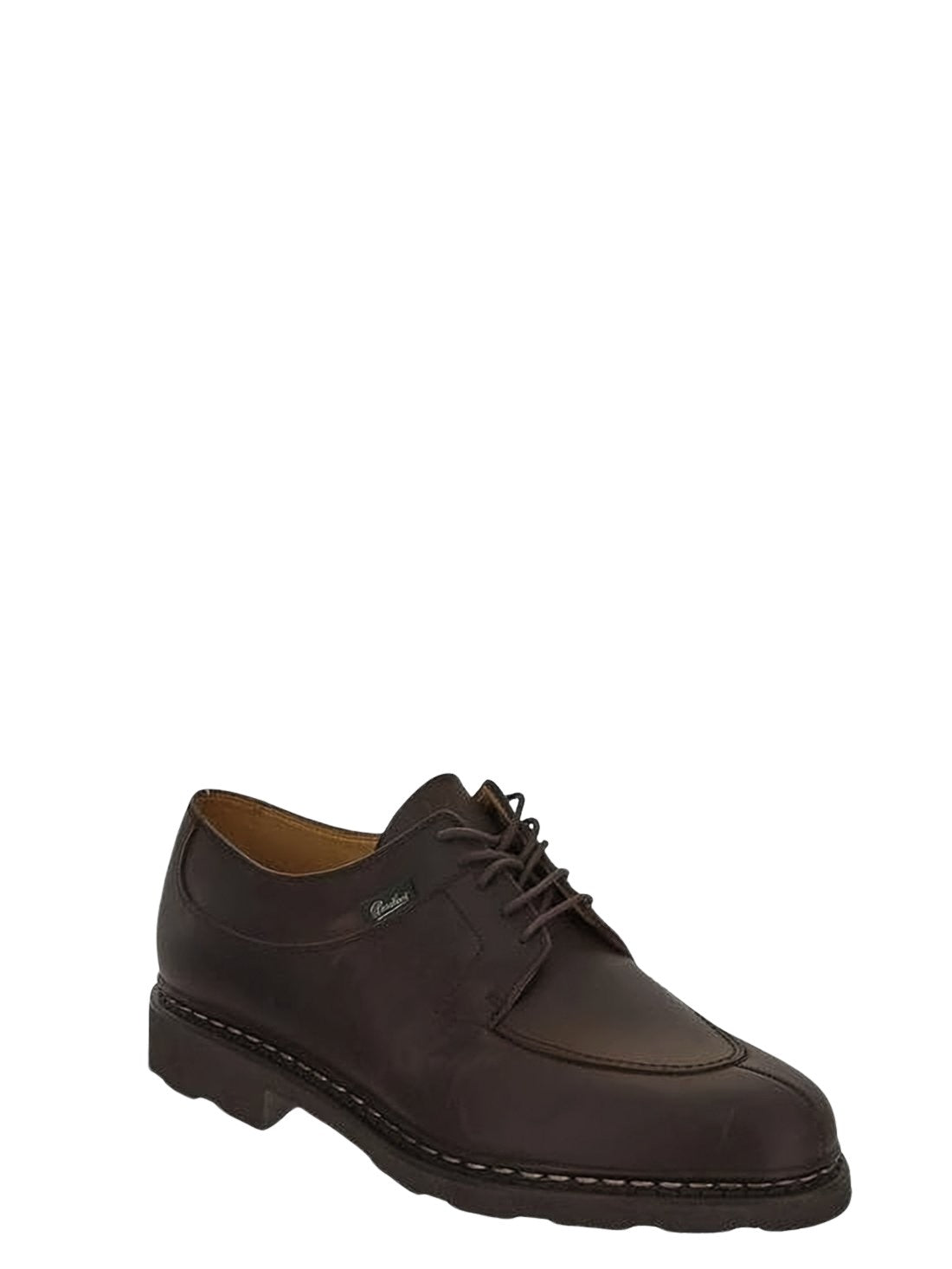 Dark Brown Nubuck Lace-Up Loafers