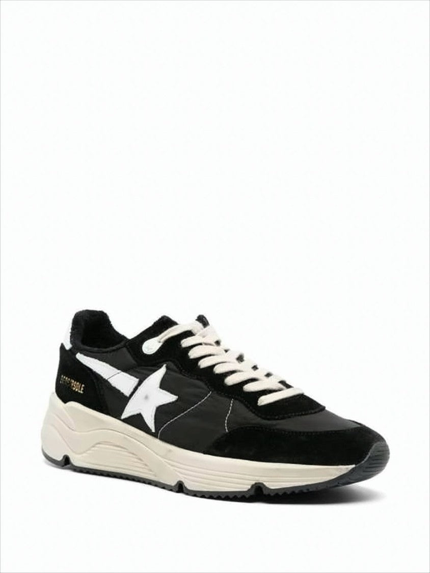 Black Suede Sneakers with Signature Star Accent
