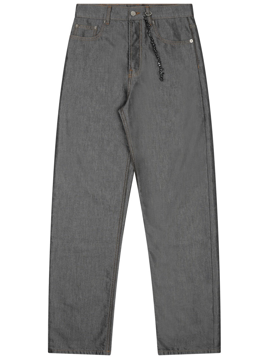 Straight-Leg Denim Pants