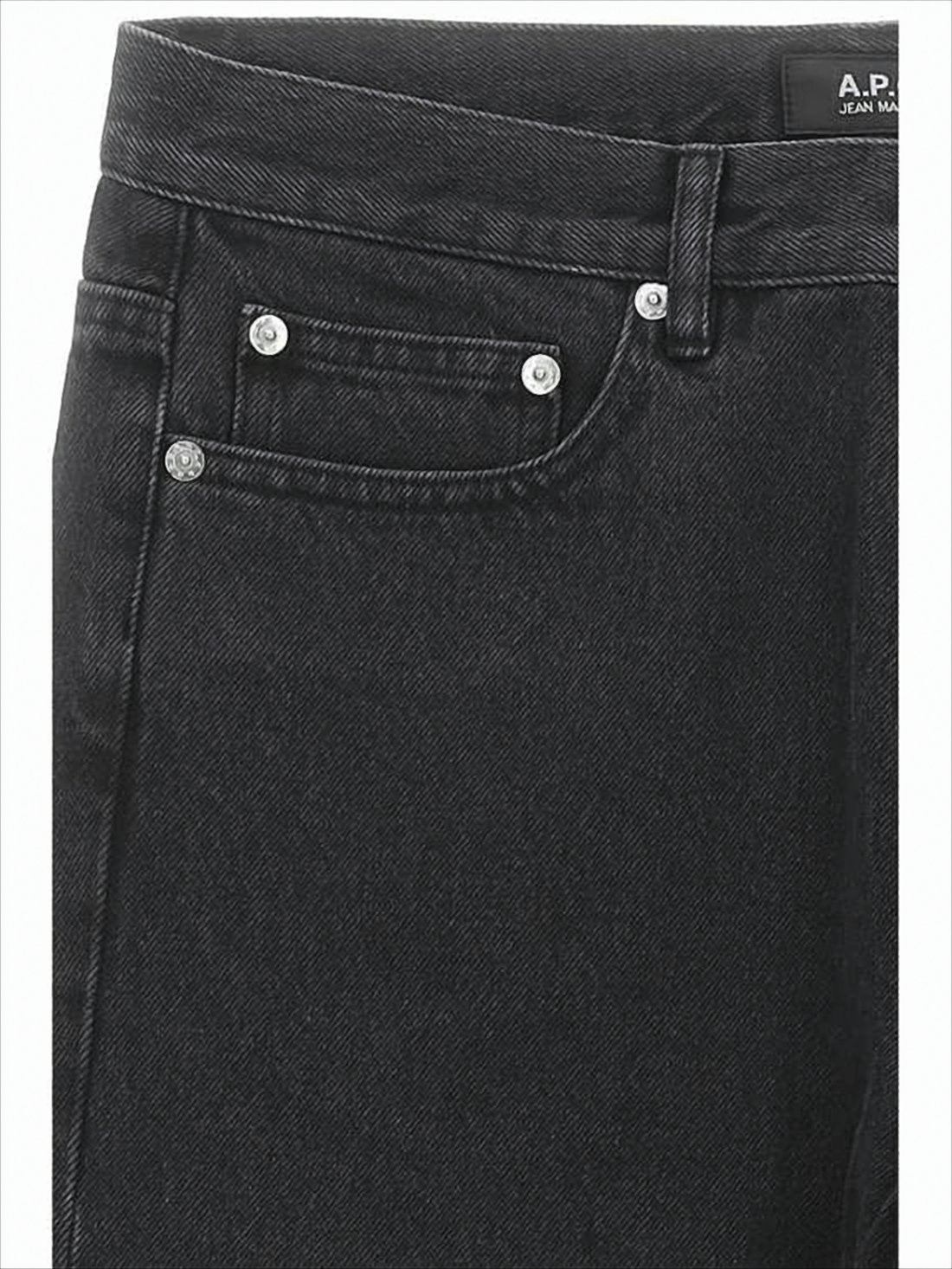 Straight-Leg Black Denim Pants