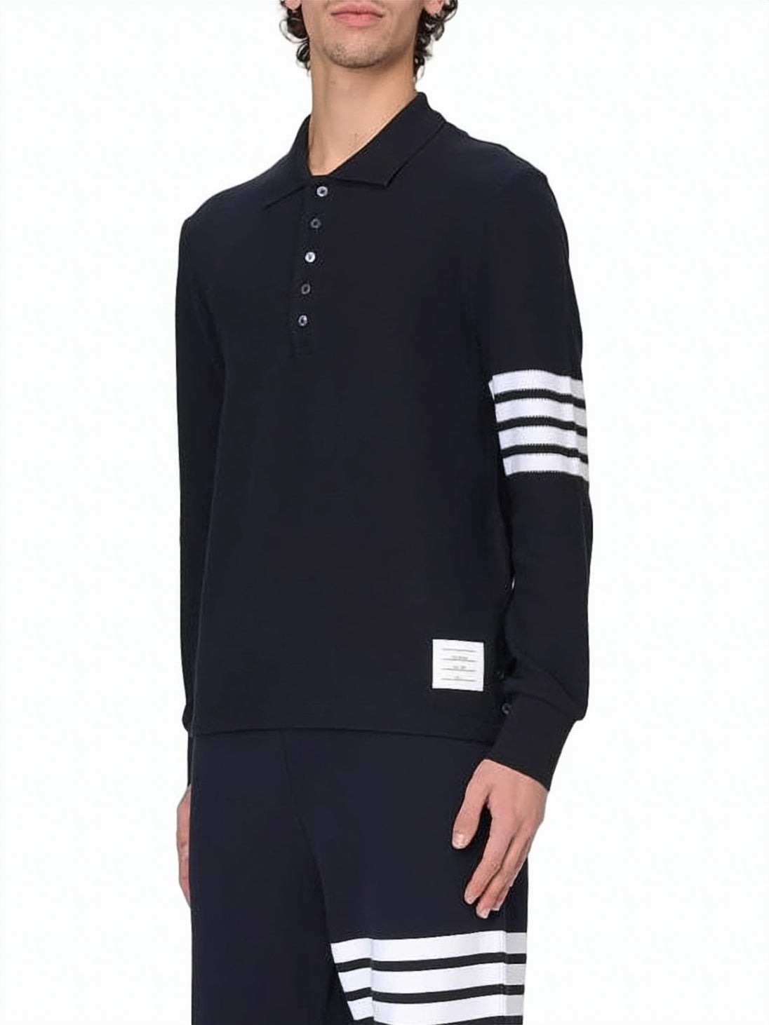 Long-Sleeve Polo Shirt with Classic Collar
