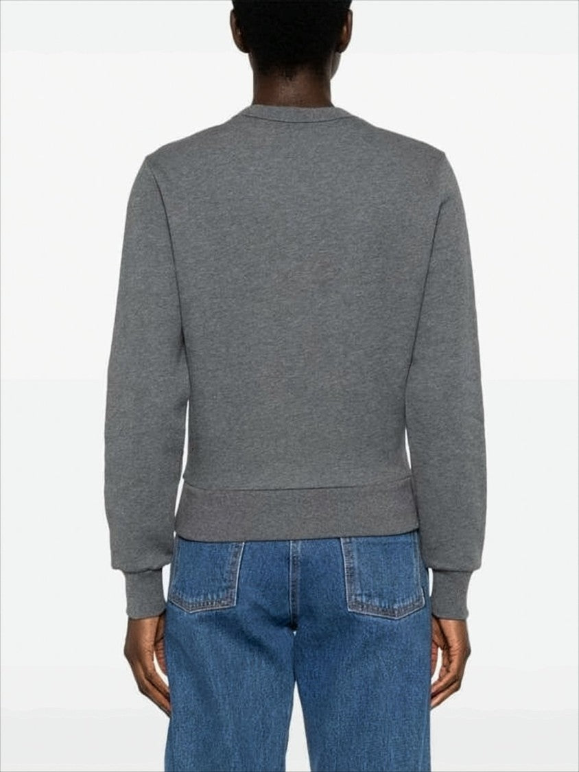 Cropped Long-Sleeve Crew Neck Sweatshirt
