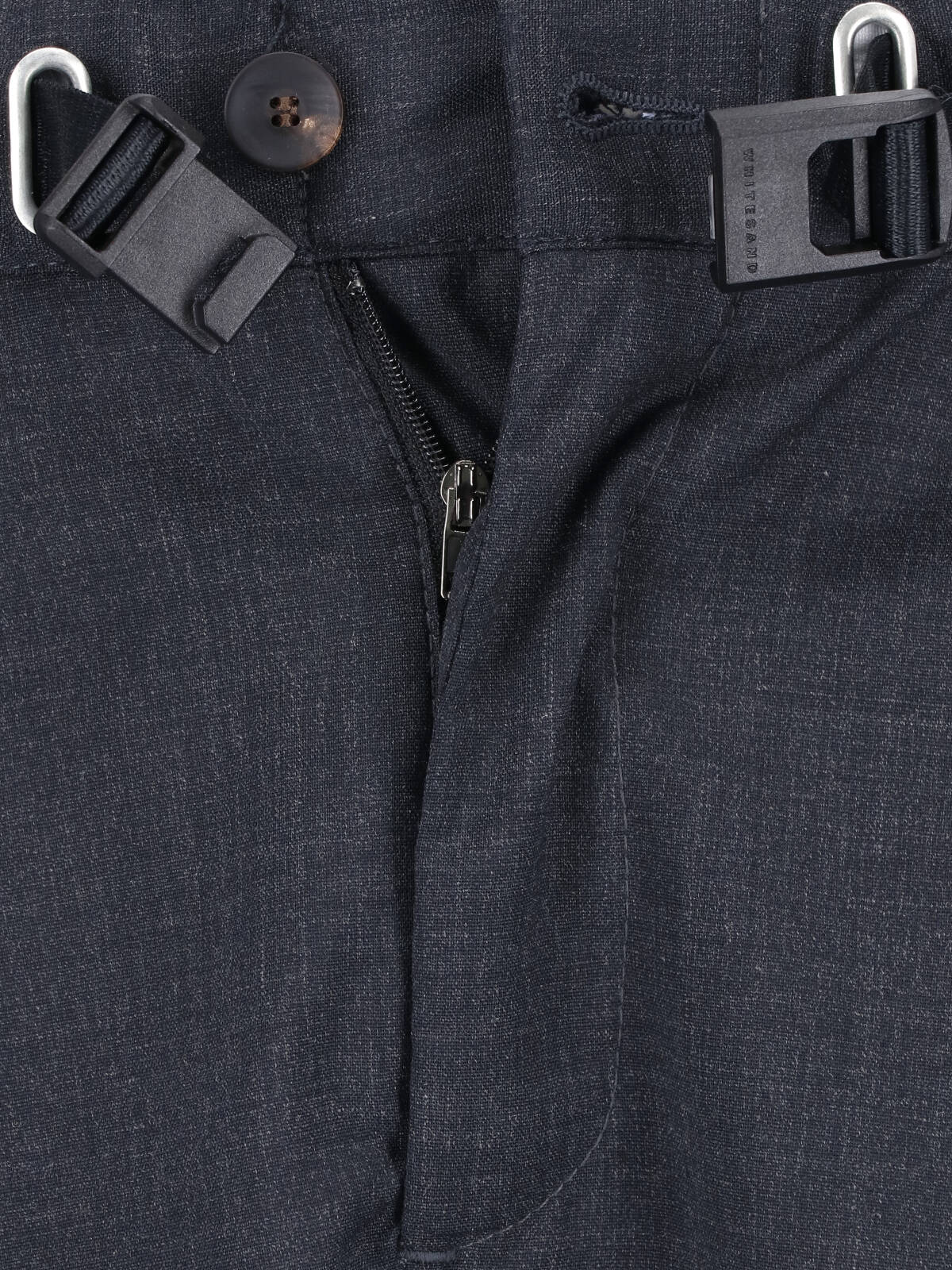 Black Relaxed Fit Pleated Textured Trousers