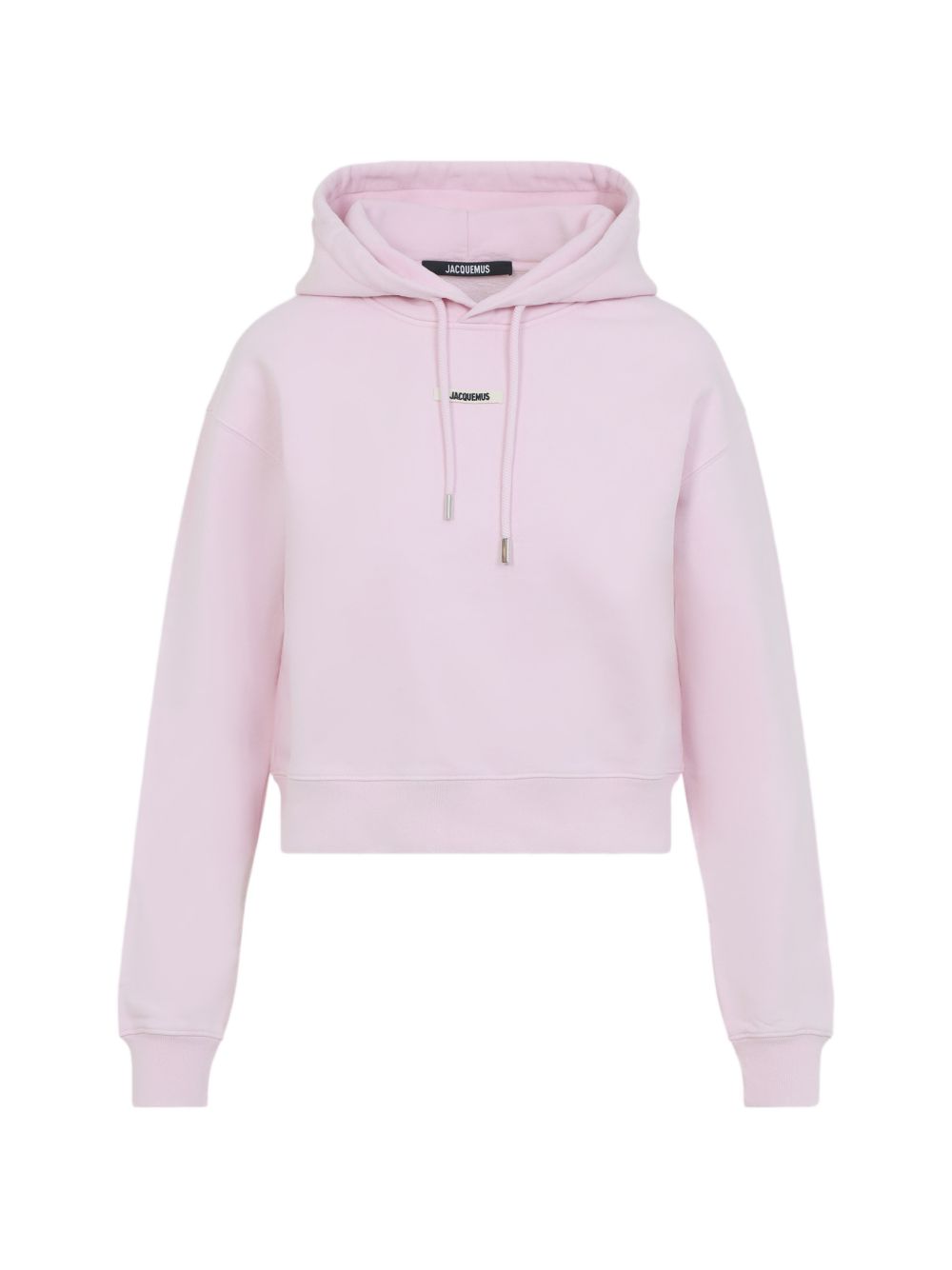 Cropped Hooded Sweater with Silver-Tone Accents