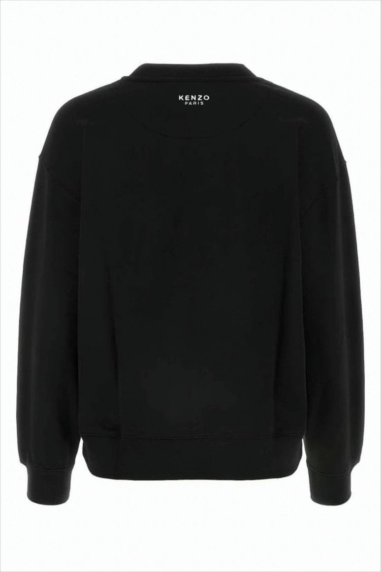 Long-Sleeve Black Top With Embroidered Floral Detail
