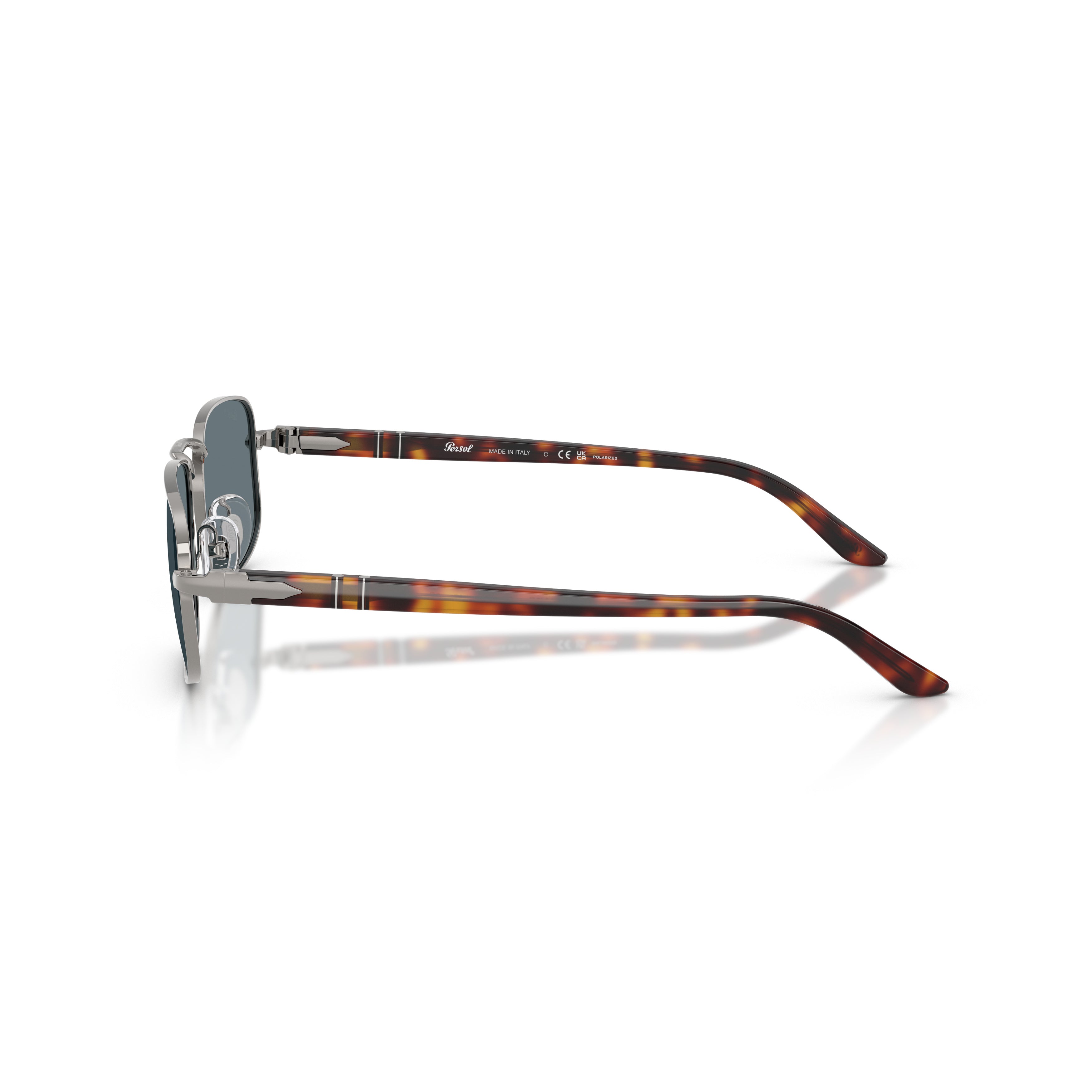 Rectangular Metal Frame Sunglasses With Tortoiseshell Tips