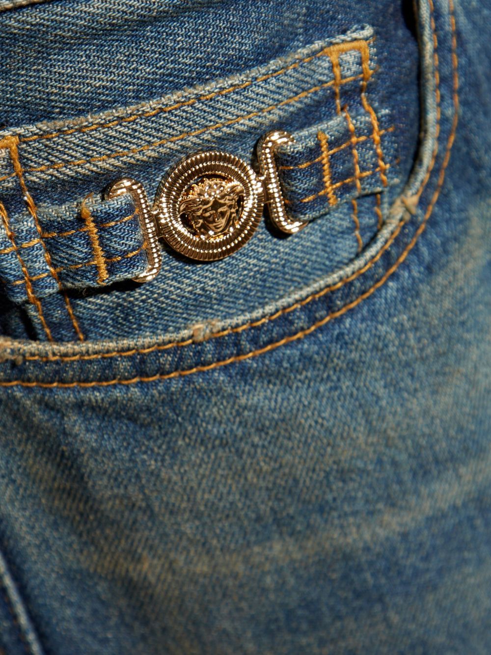 Stonewashed Denim Jeans With Pencil Fit