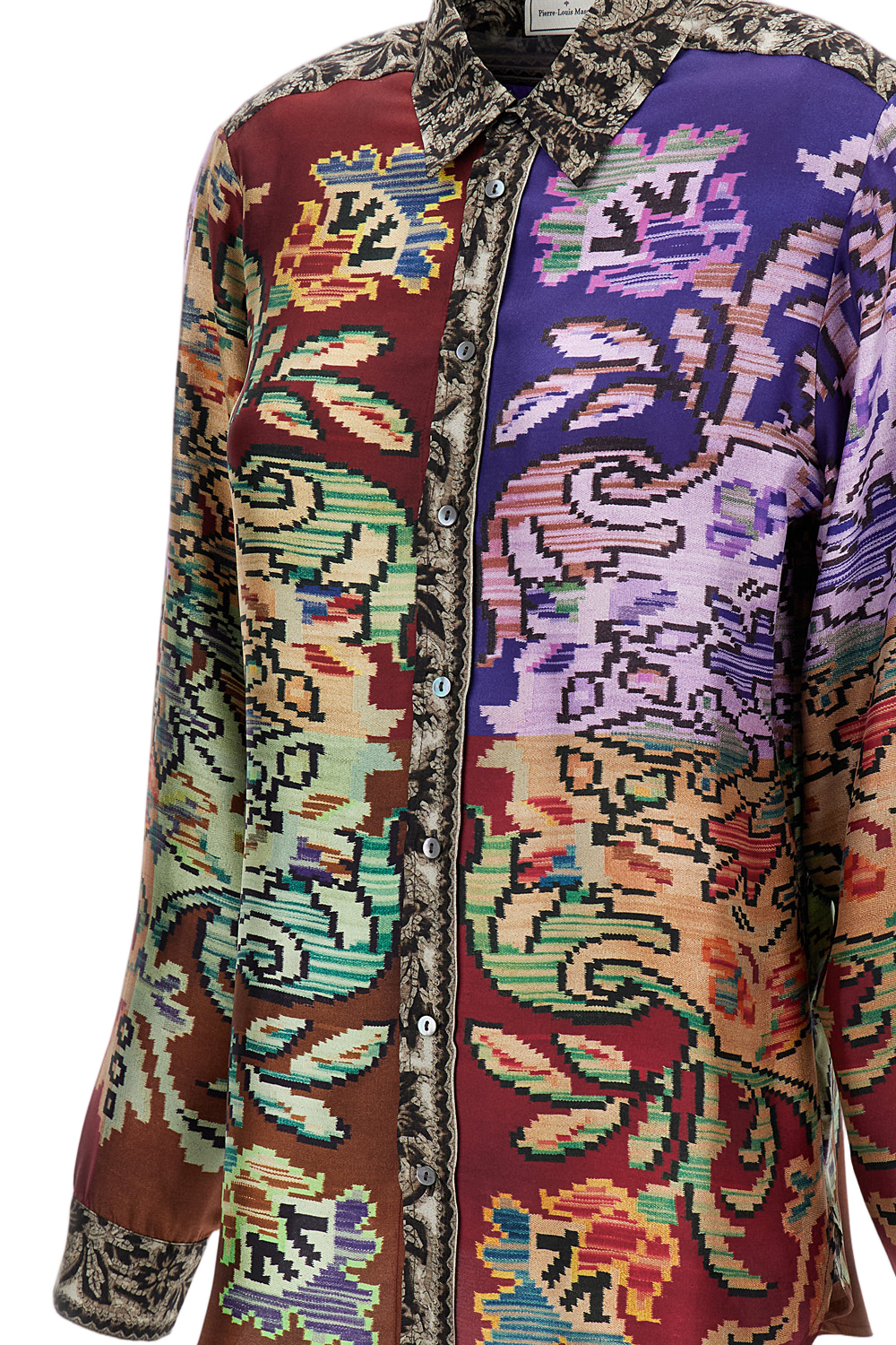 Multicolor Patterned Shirt With Classic Collar