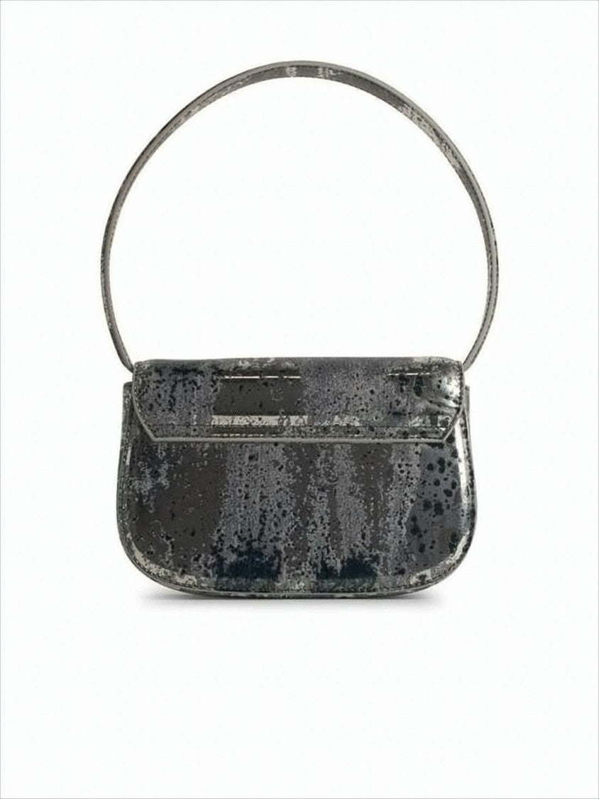 Textured Grey Shoulder Bag
