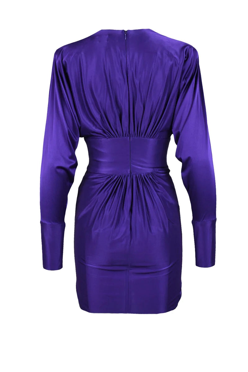 Short Batwing Dress - Purple