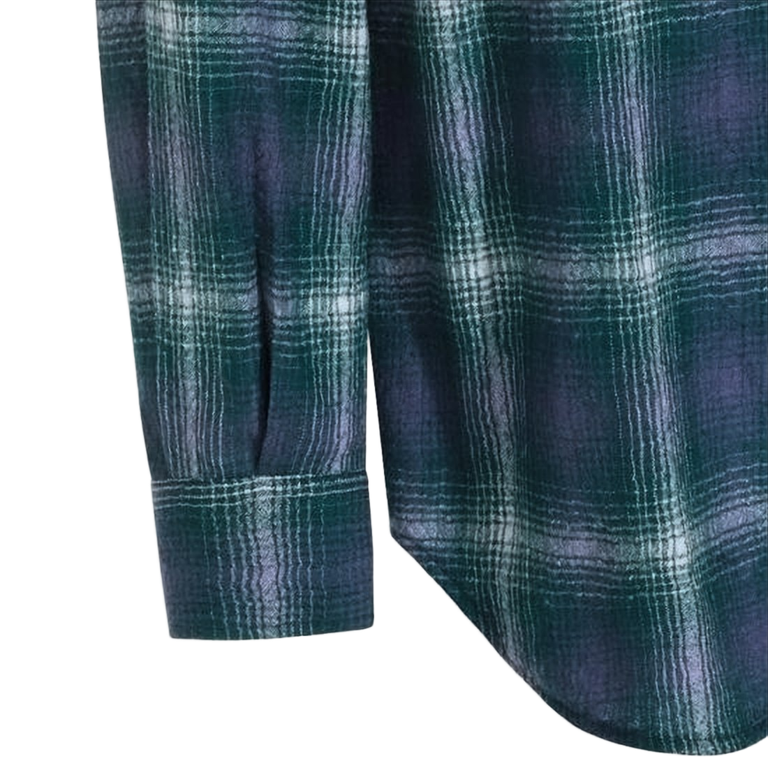 Plaid Long-Sleeve Wool Shirt with Button-Down Front