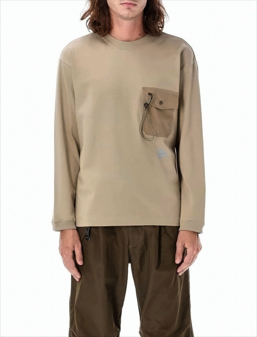 Long-Sleeve Relaxed Fit T-Shirt With Distinctive Chest Pocket