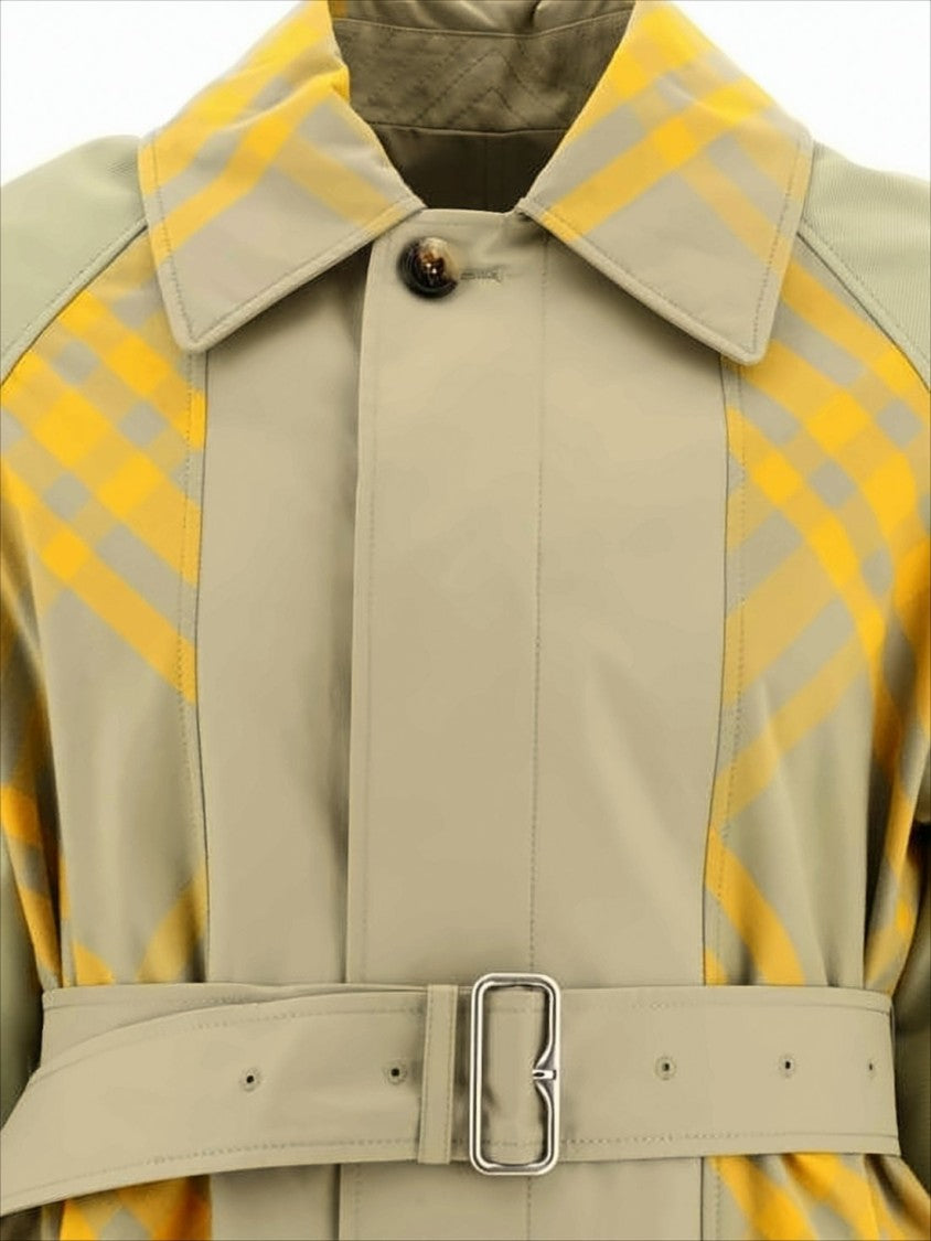 Reversible Trench Coat with Bold Plaid