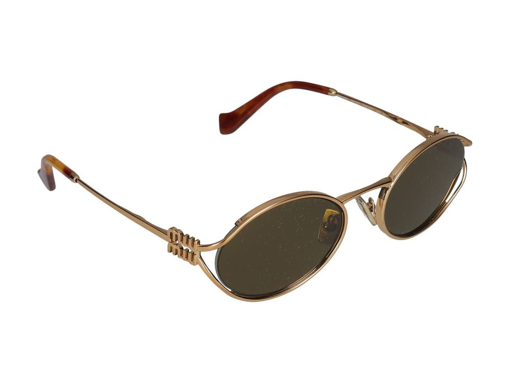 Round Metal Frame Sunglasses with Gold Finish
