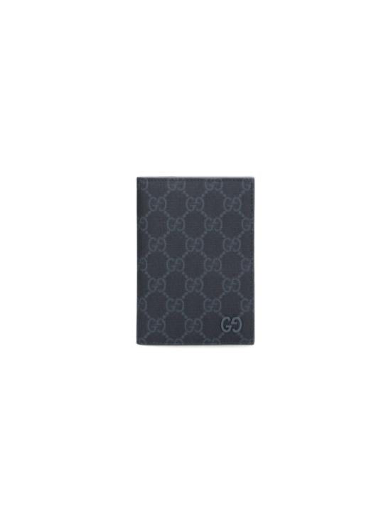 Canvas Passport Case With Subtle Monogram Pattern