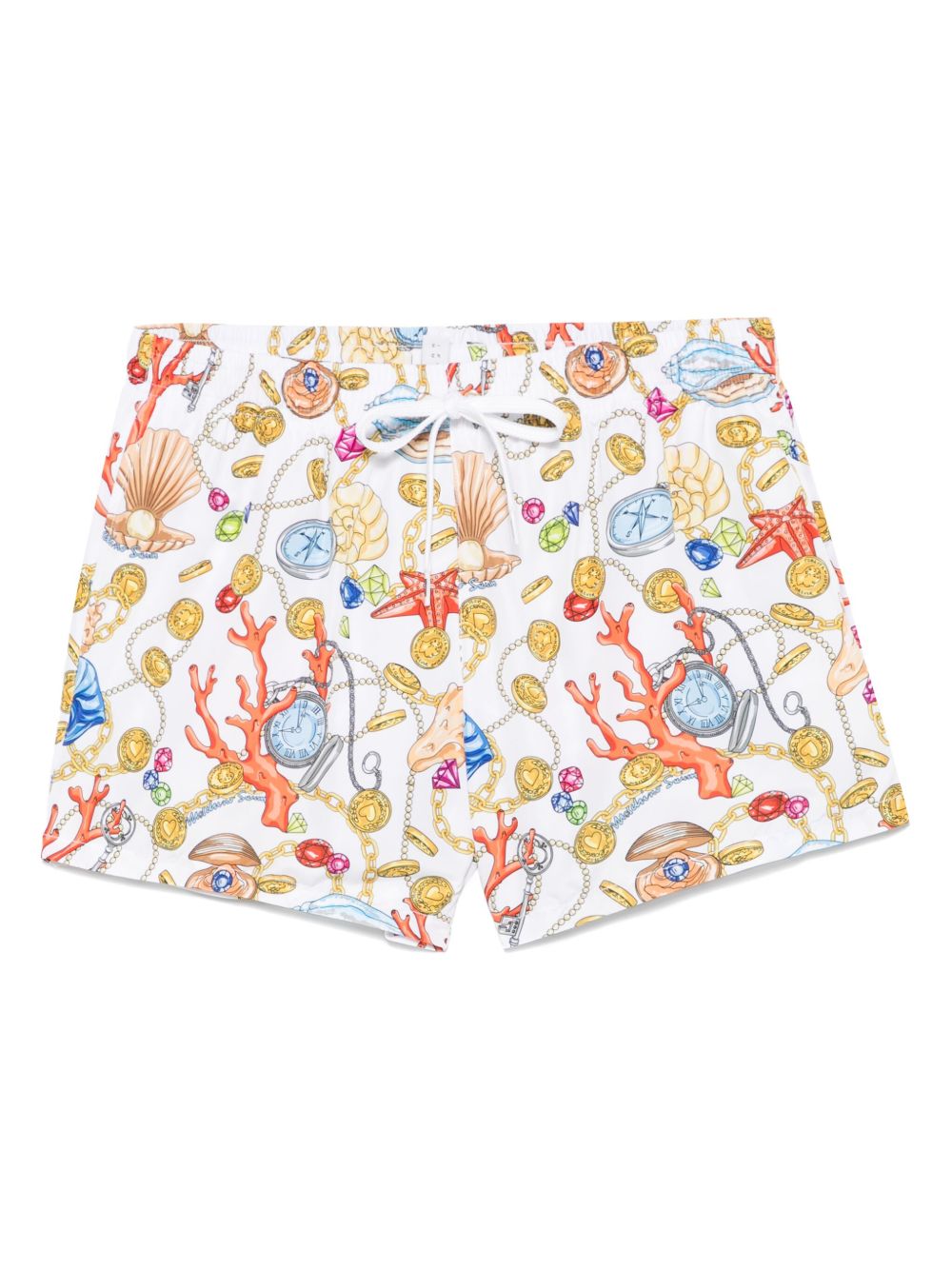 Nautical Swim Shorts with Seashell Print