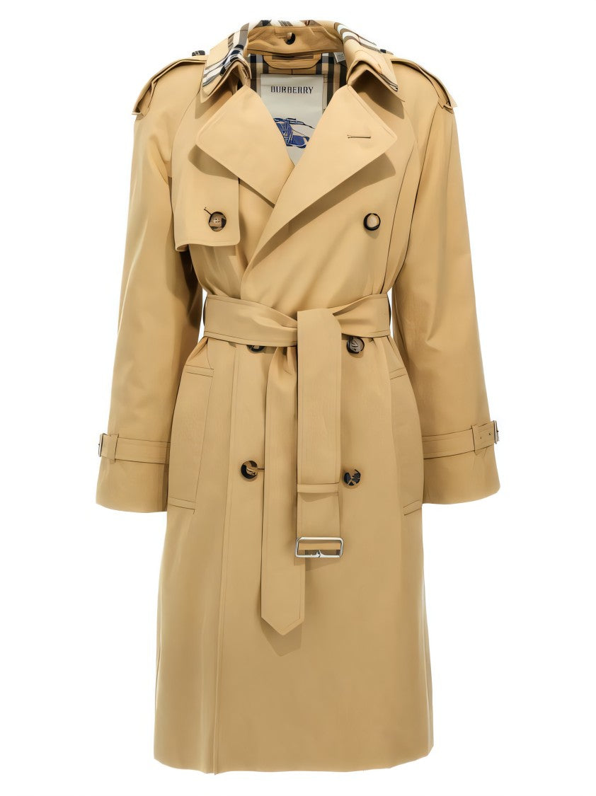 Double-Breasted Trench Coat with Belted Waist