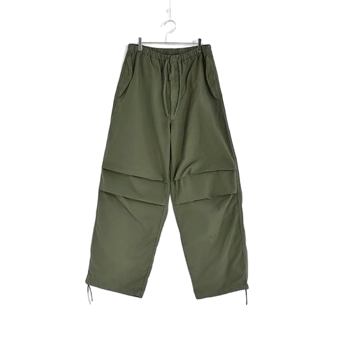 Relaxed Fit Green Jogger Pants With Adjustable Hems