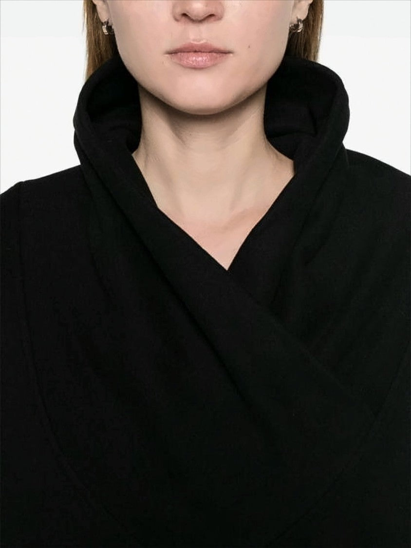 Draped Cowl Neck Long-Sleeve Top