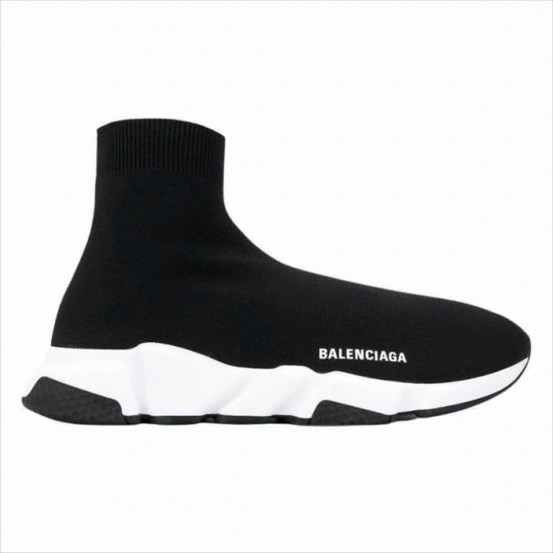 Sock-Style Black Sneakers with Chunky Sole and Minimalist Design