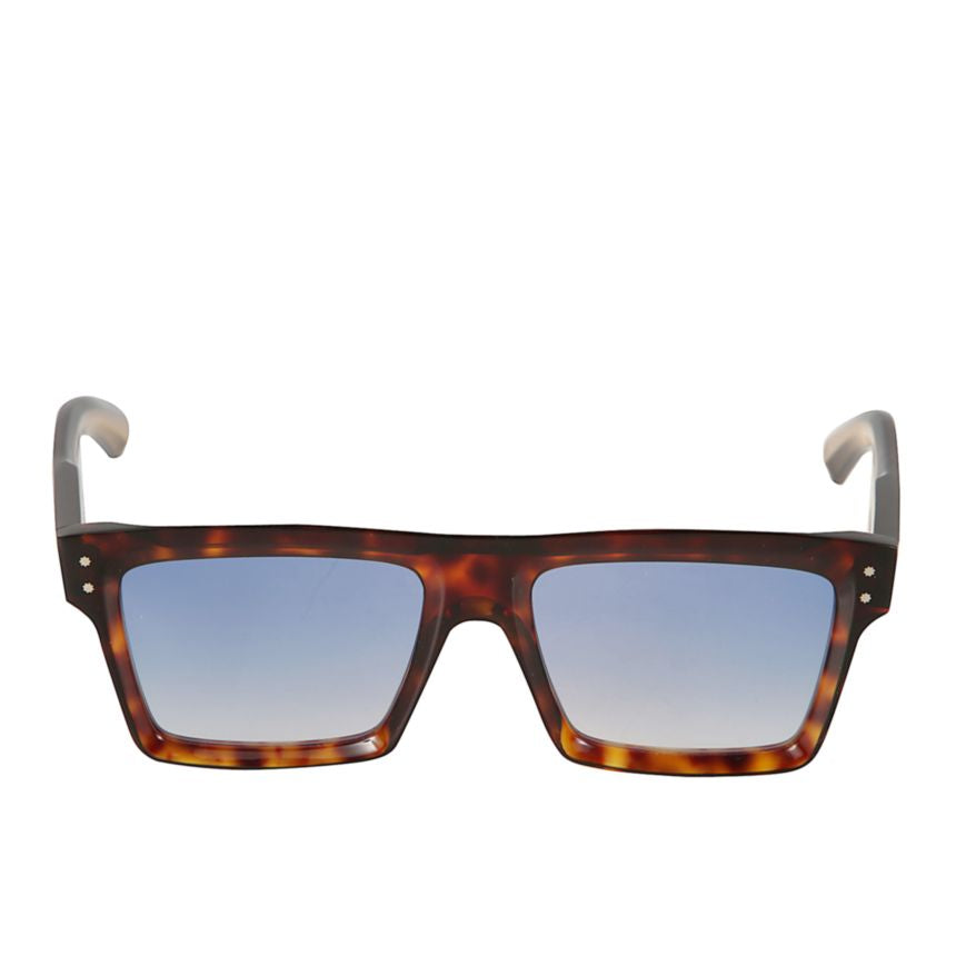 Premium 7 Rectangular Tortoiseshell Sunglasses with Gradient Blue Lenses