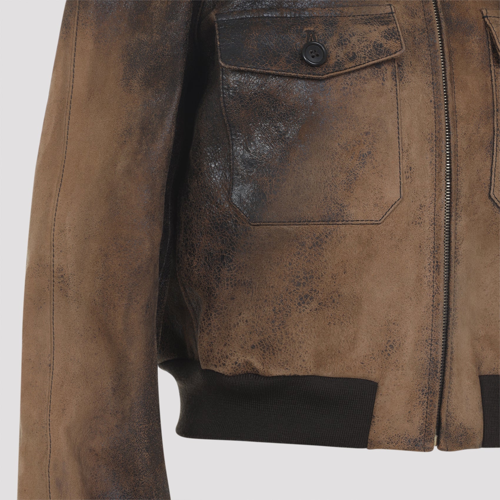 Tailored Lamb Leather Jacket with Distressed Finish