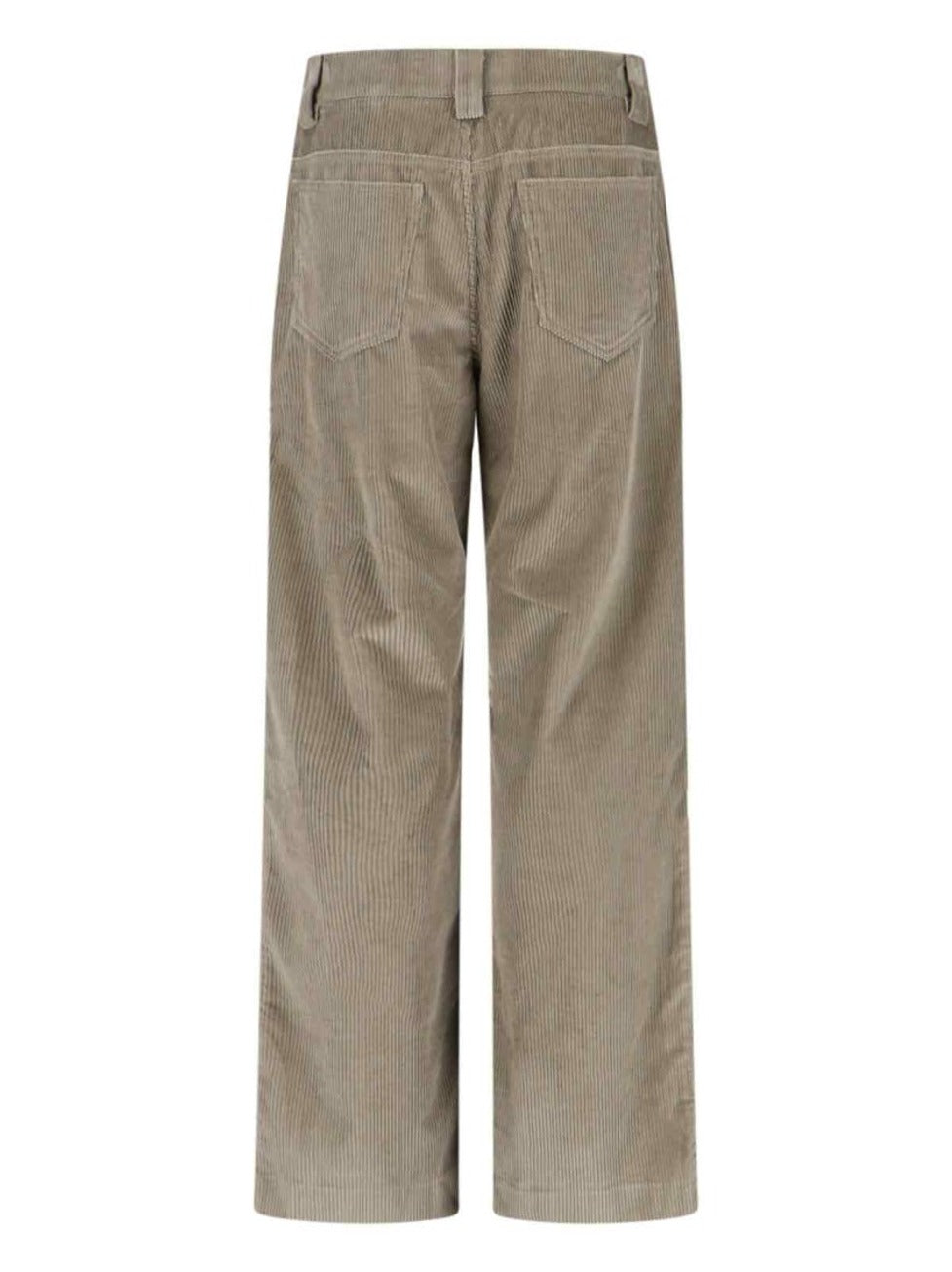 Wide-Leg Trousers With High Waist And Textured Corduroy
