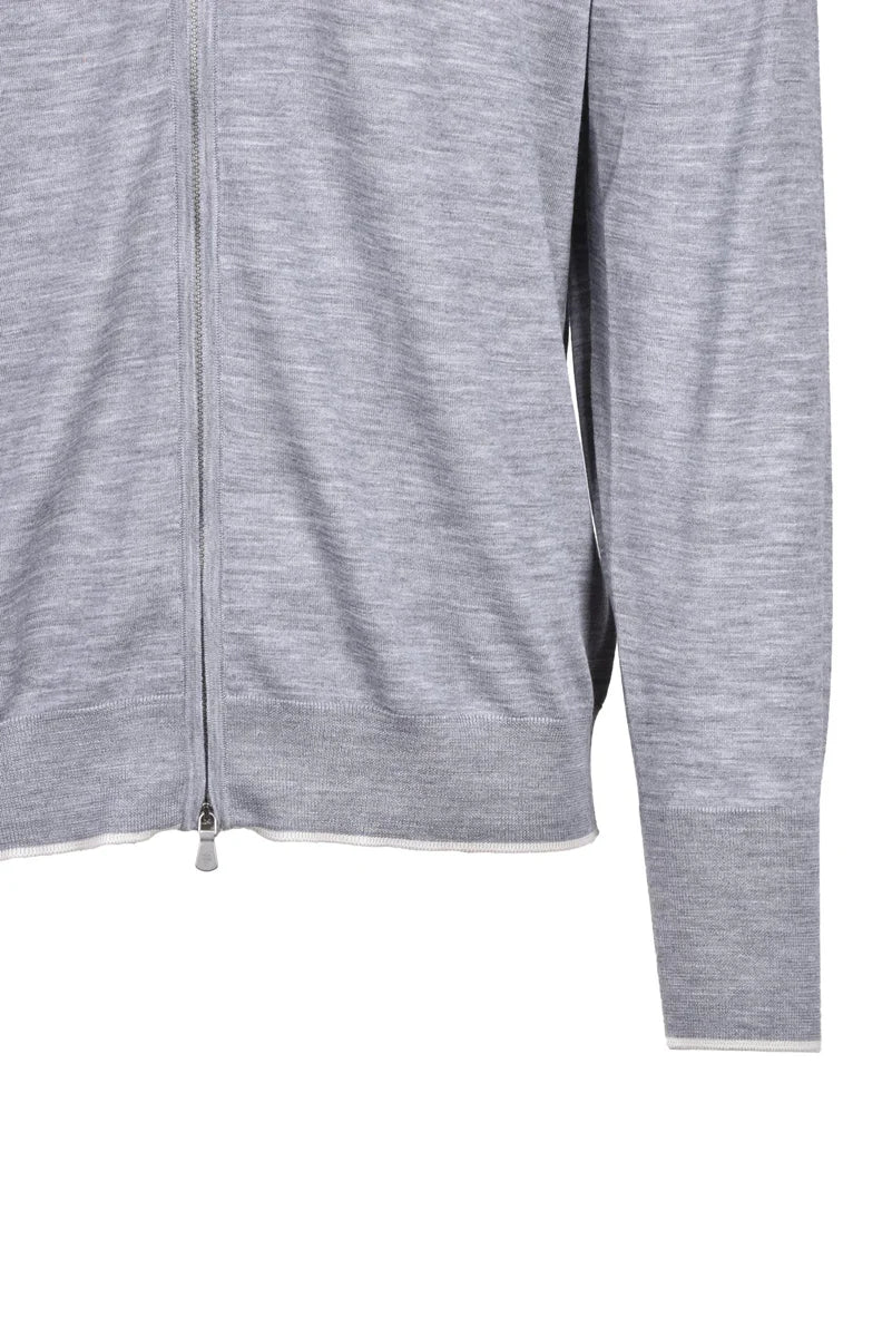 Zip Cardigan Wool - Grey