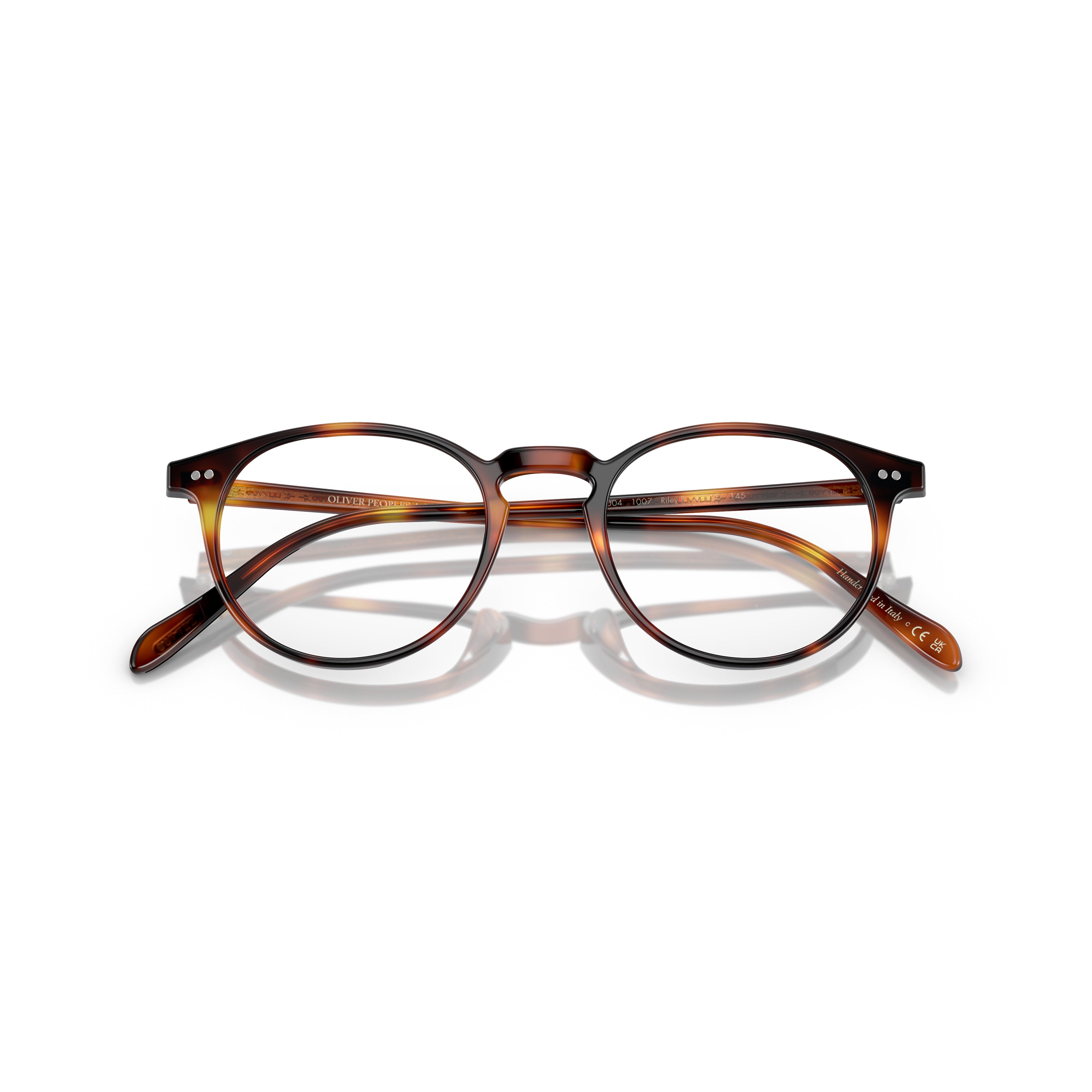 0ov5004 Classic Round Tortoiseshell Eyeglasses with Keyhole Bridge
