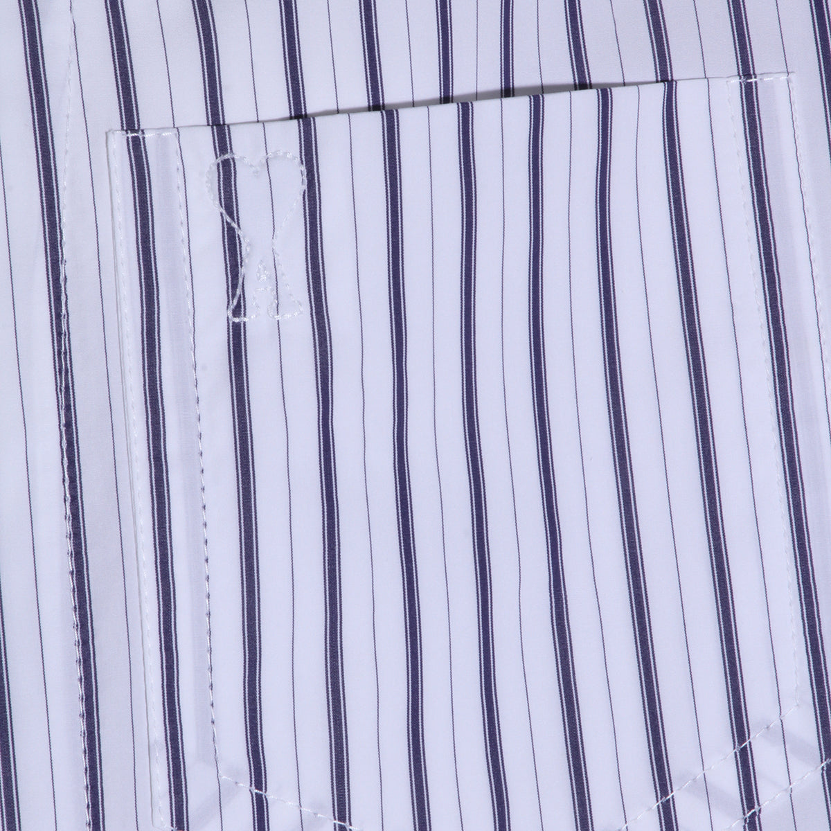 Vertical Striped Button-Down Shirt With Contrast Yoke