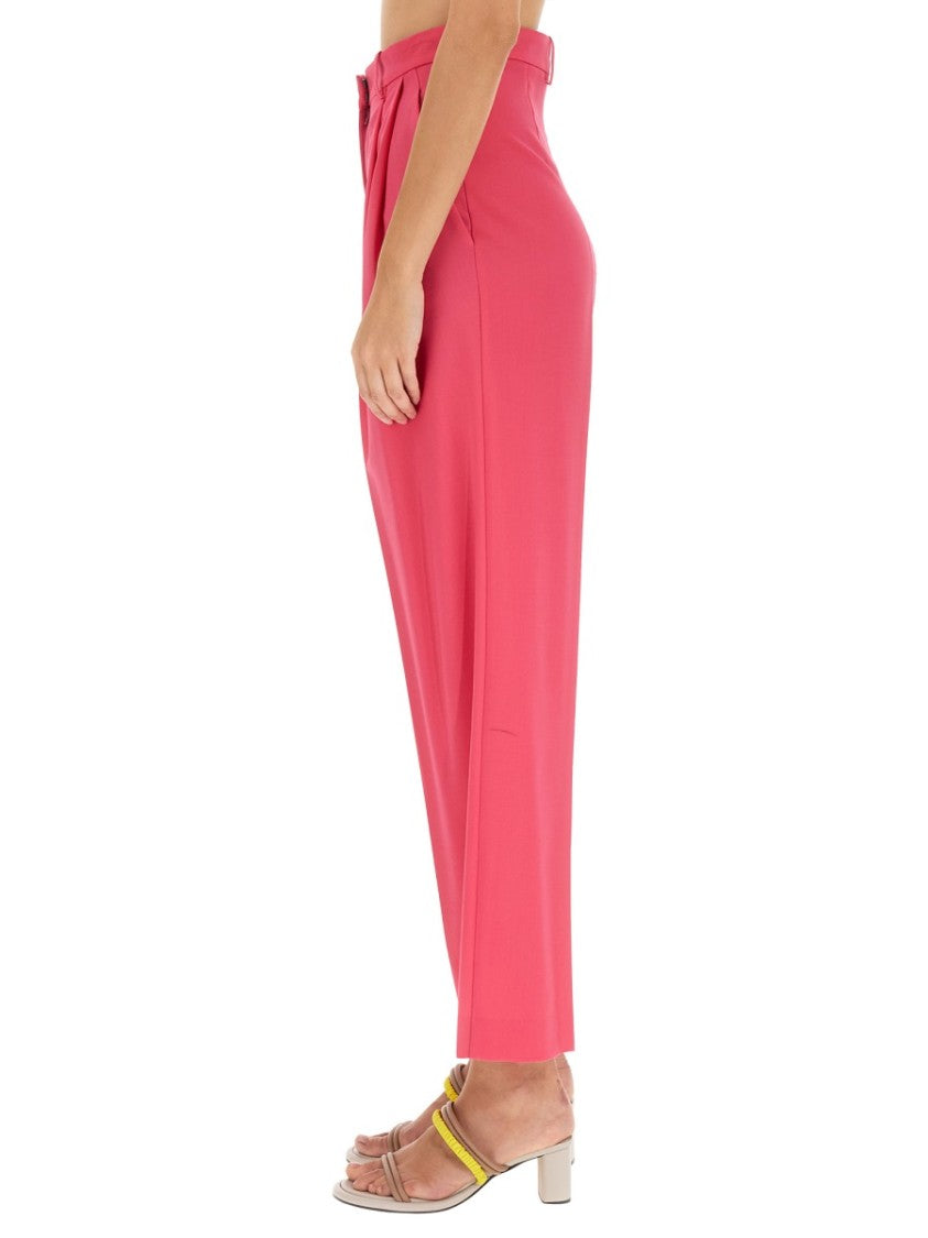 High-Waisted Wool Pants With Pleated Front
