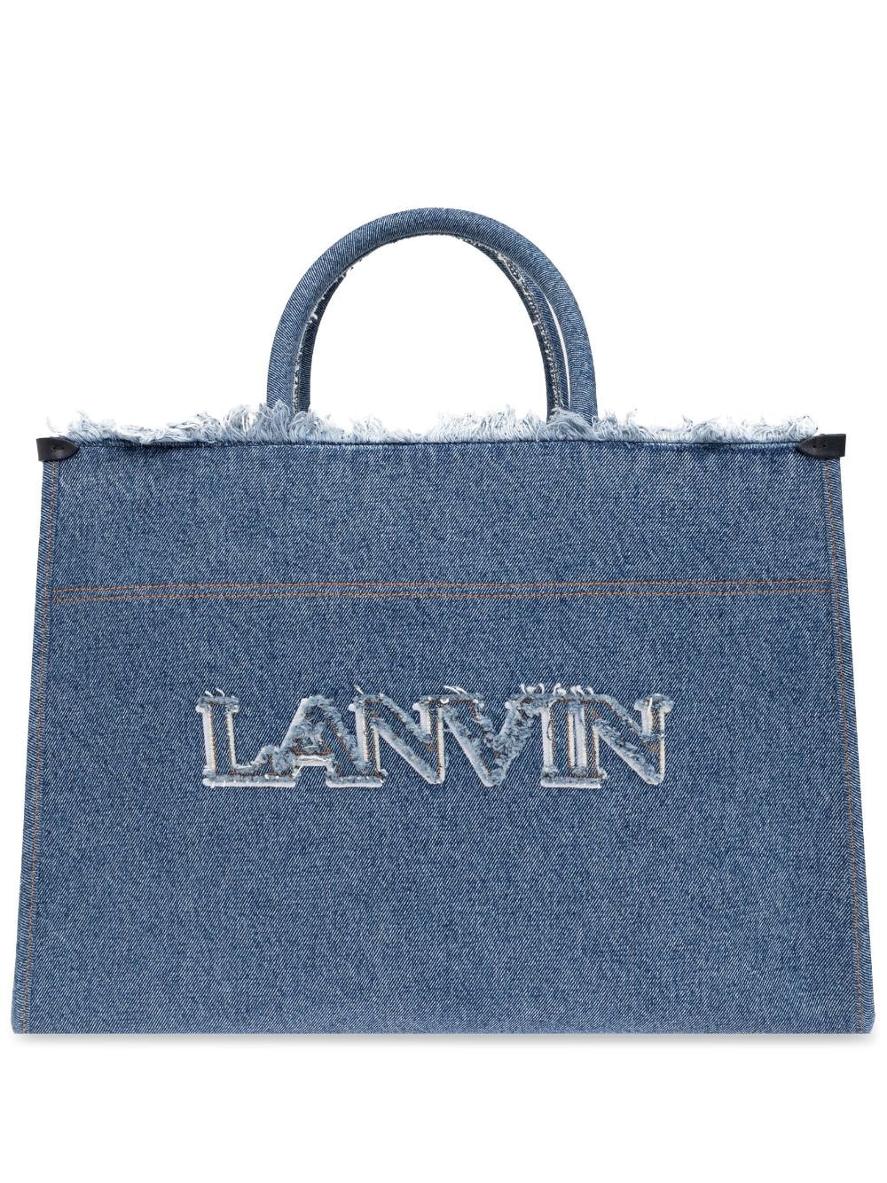 Indigo Blue Washed Denim Tote Bag