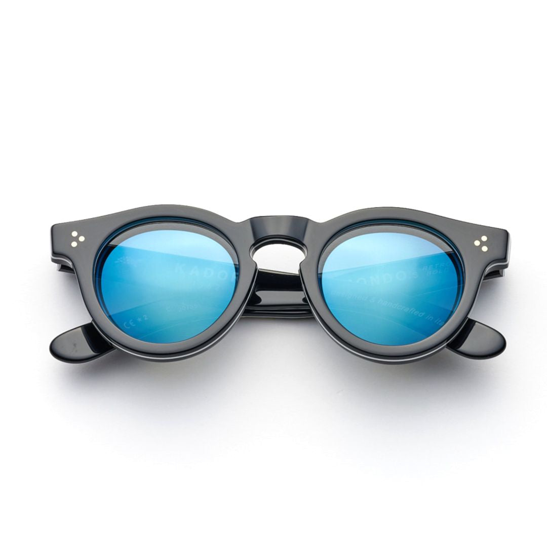 Mondo Bold Round Frame Sunglasses with Reflective Lenses