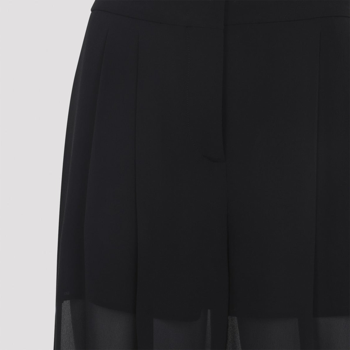 High-Waisted Silk Pants With Sheer Overlay