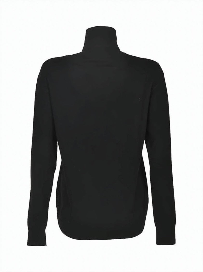 High-Neck Turtleneck Sweater in Soft Merino Wool and Cashmere Blend