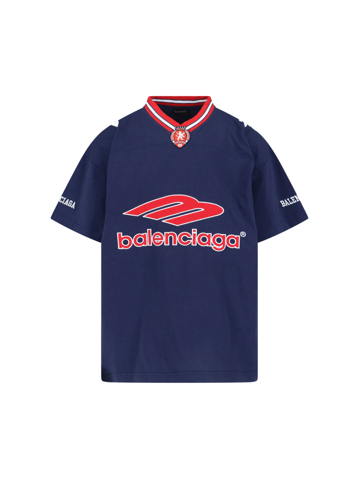3B Football V-Neck Cotton Logo T-Shirt