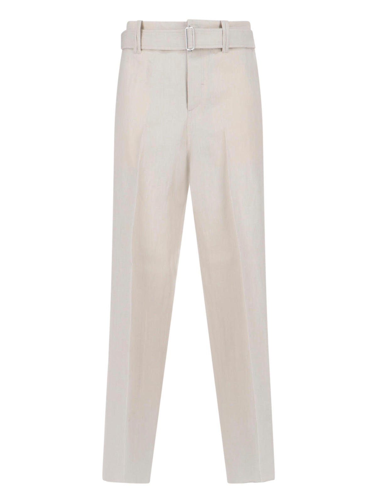 High-Waisted Tailored Trousers With Adjustable Buckle Belt