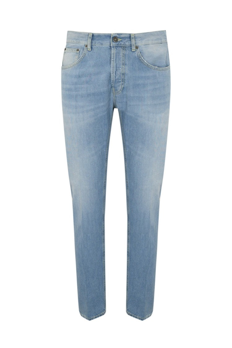 Light Wash Relaxed Fit Jeans With Five-Pocket Design