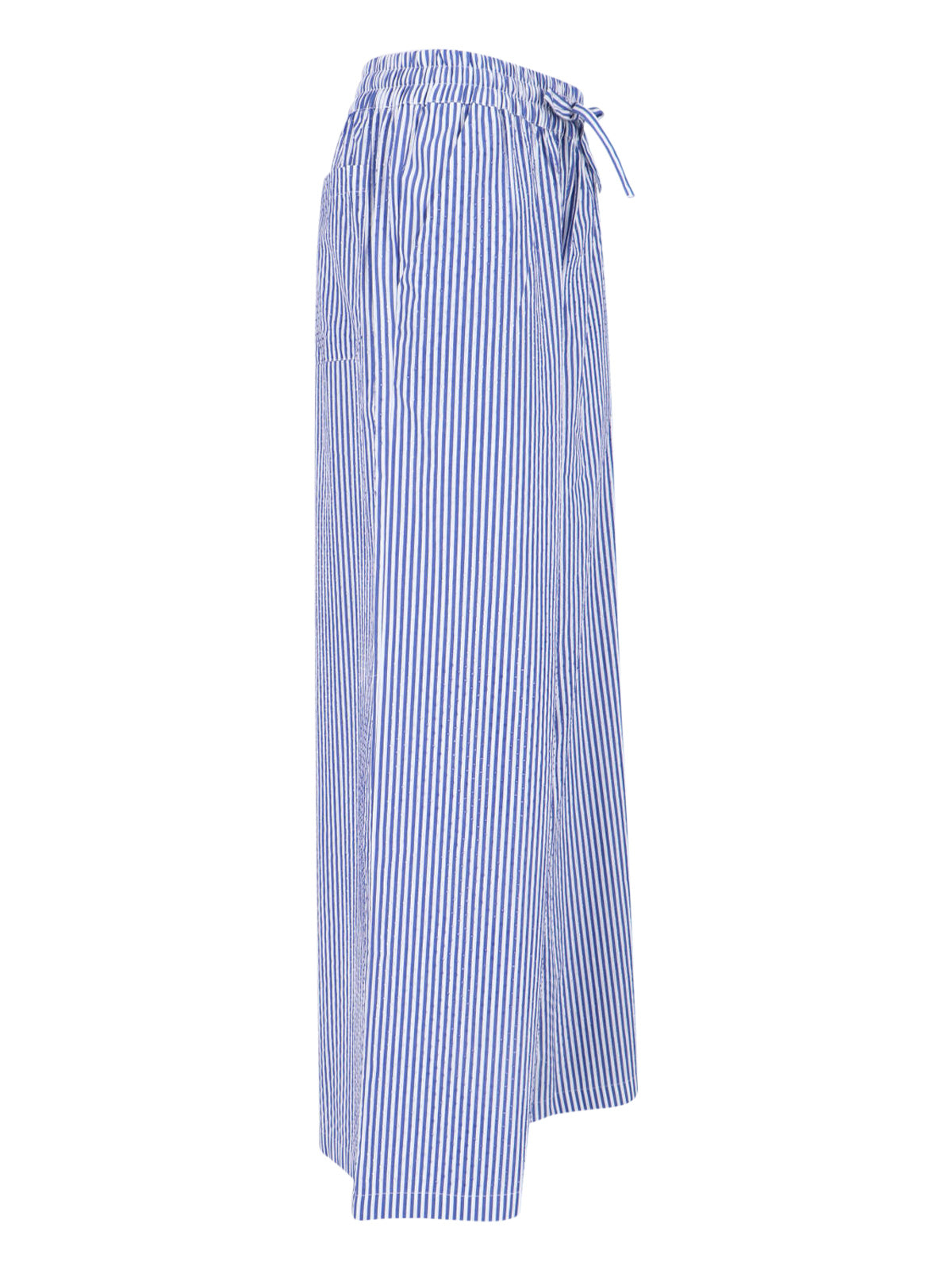 Mid-Rise Striped Cotton Pants