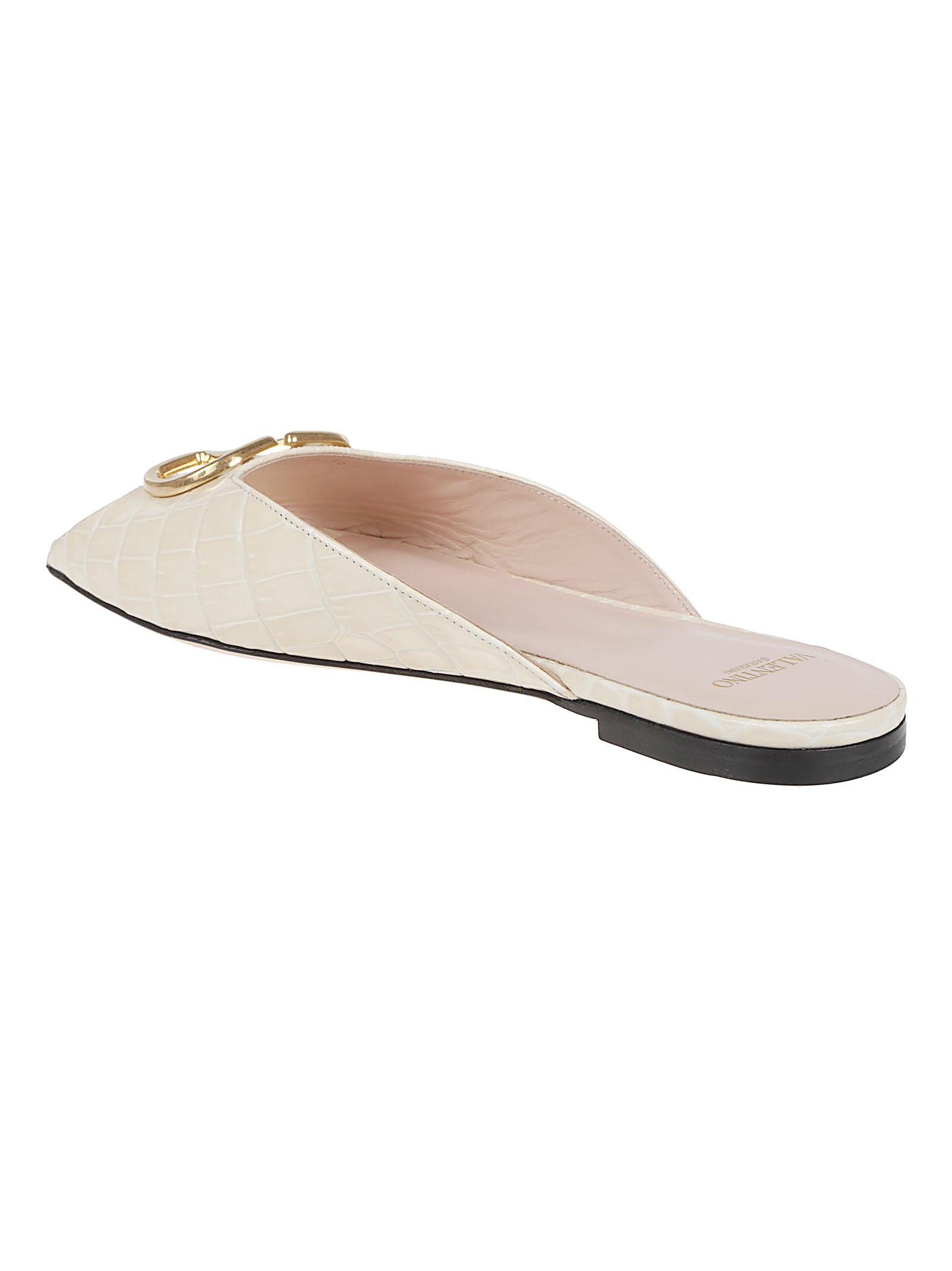 Pointed Toe Sandals with Textured Leather Upper