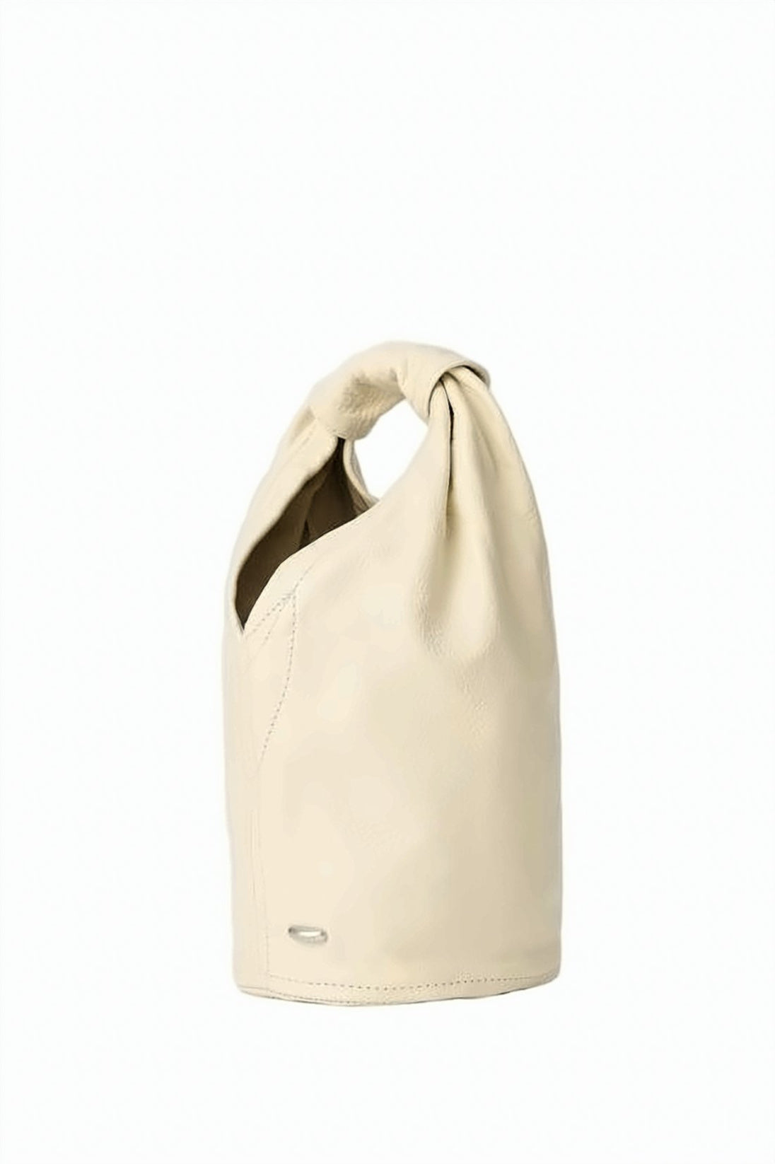 Cylindrical Soft Tote Bag In Smooth Cowhide Leather