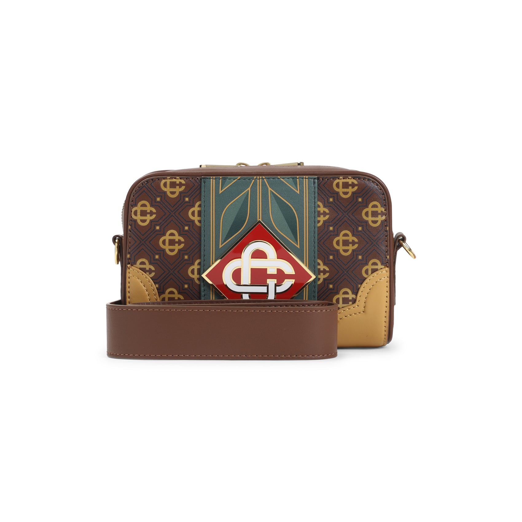 Rectangular Monogram Shoulder Bag With Luxe Accents