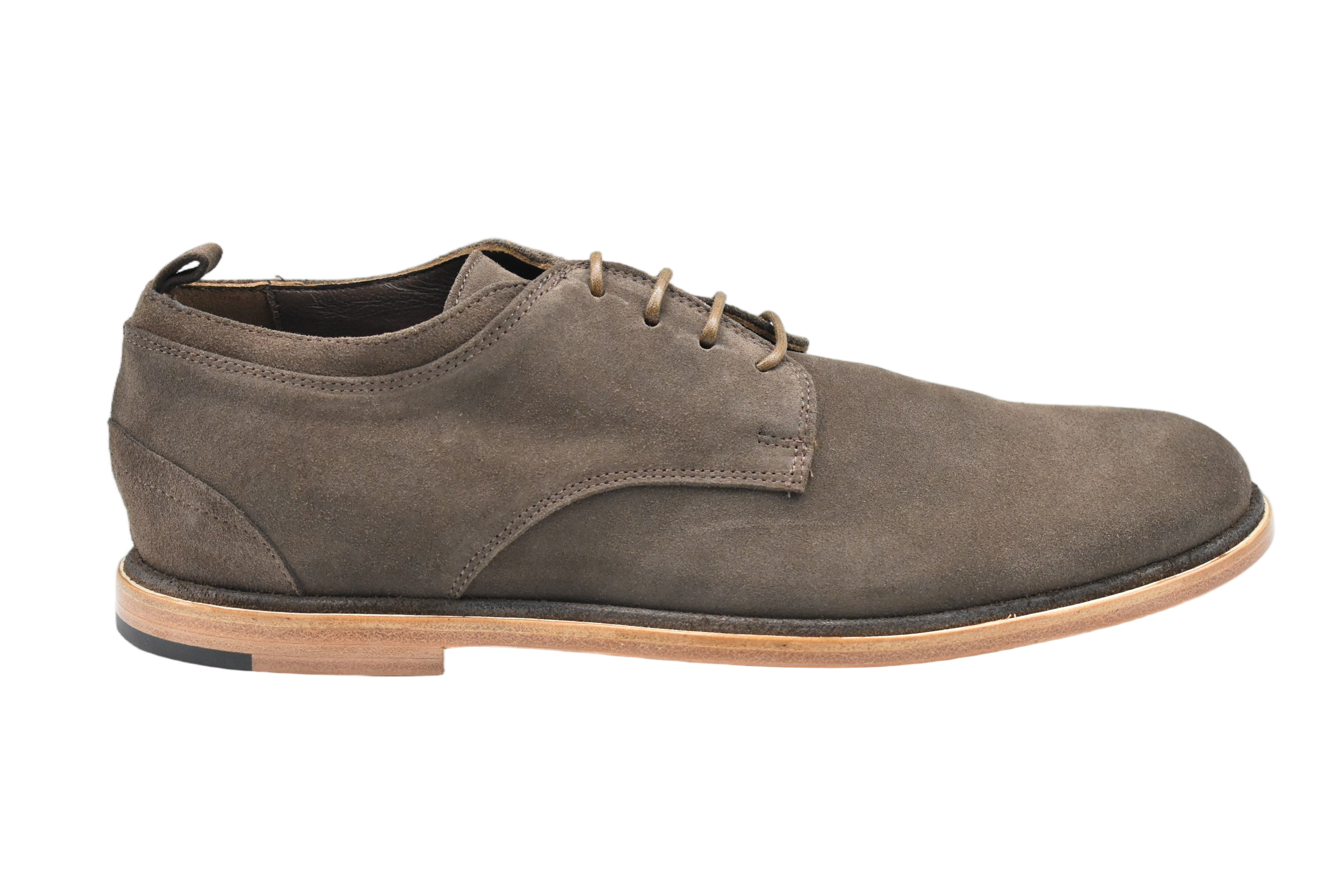 Low Lace Shoes In Warm Brown Suede
