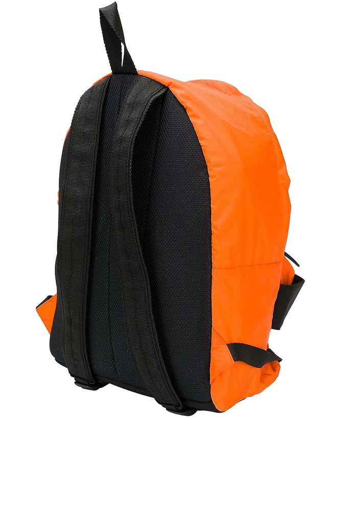 Orange Fabric Backpack With Adjustable Straps