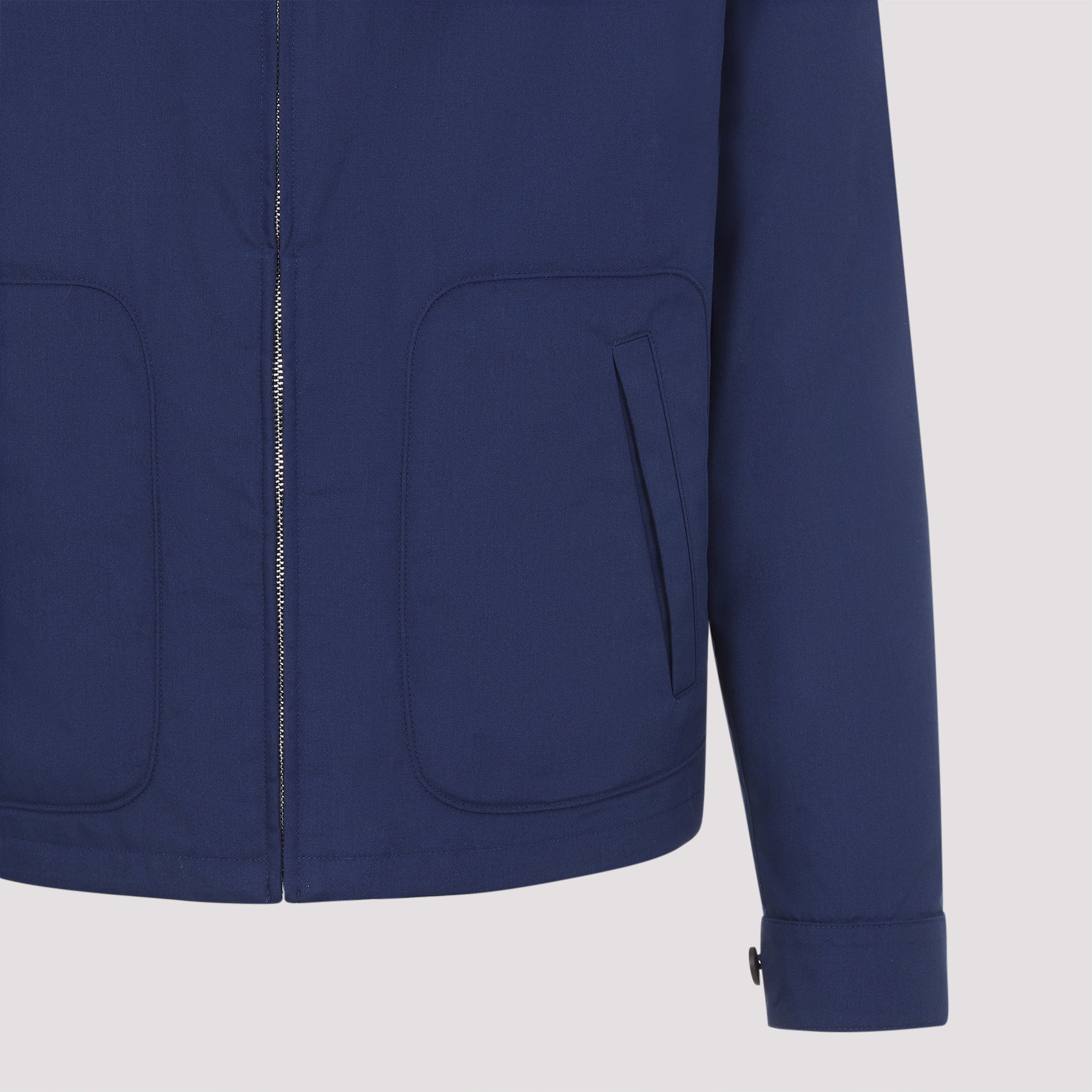 Blue Casual Jacket With Classic Collar