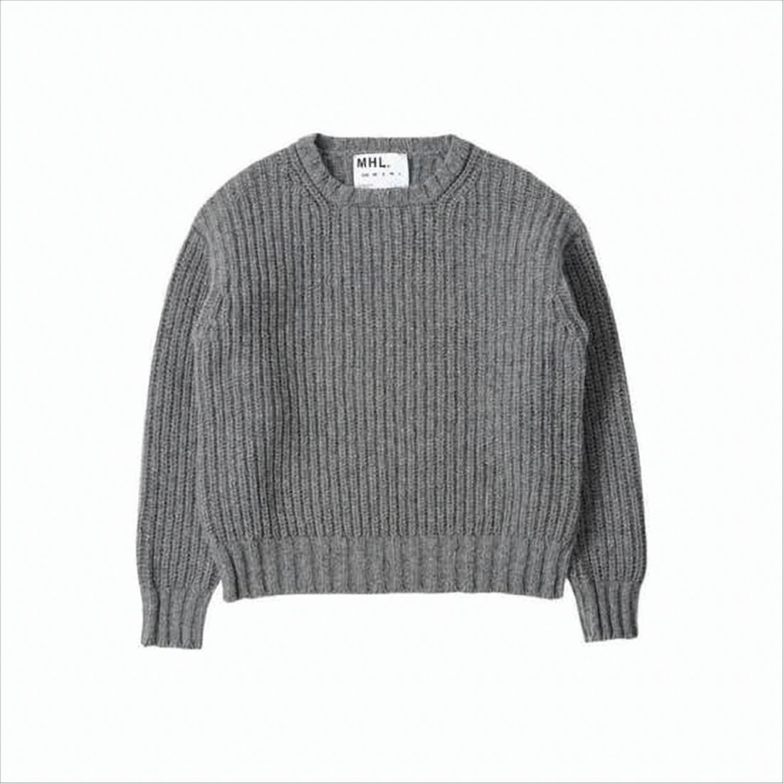 Ribbed Knit Sweater with Classic Crew Neckline
