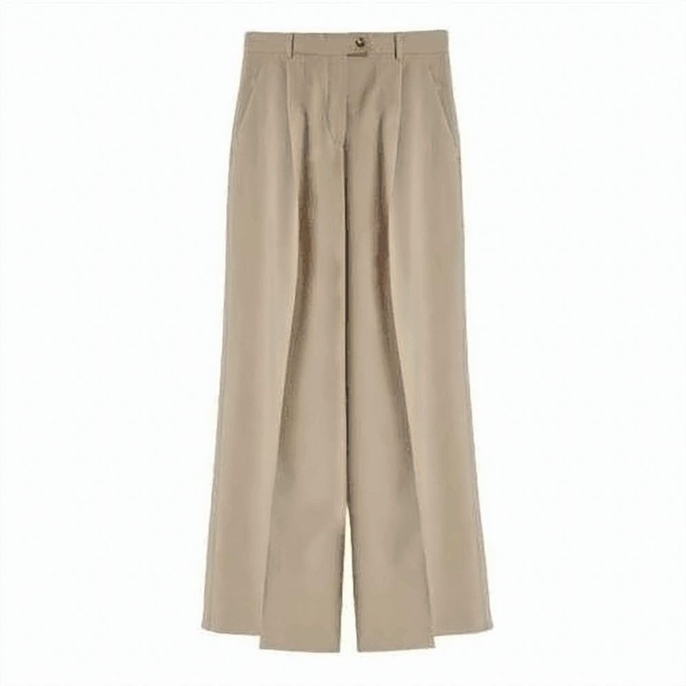 Tailored Wide-Leg Trousers With Pleated Front