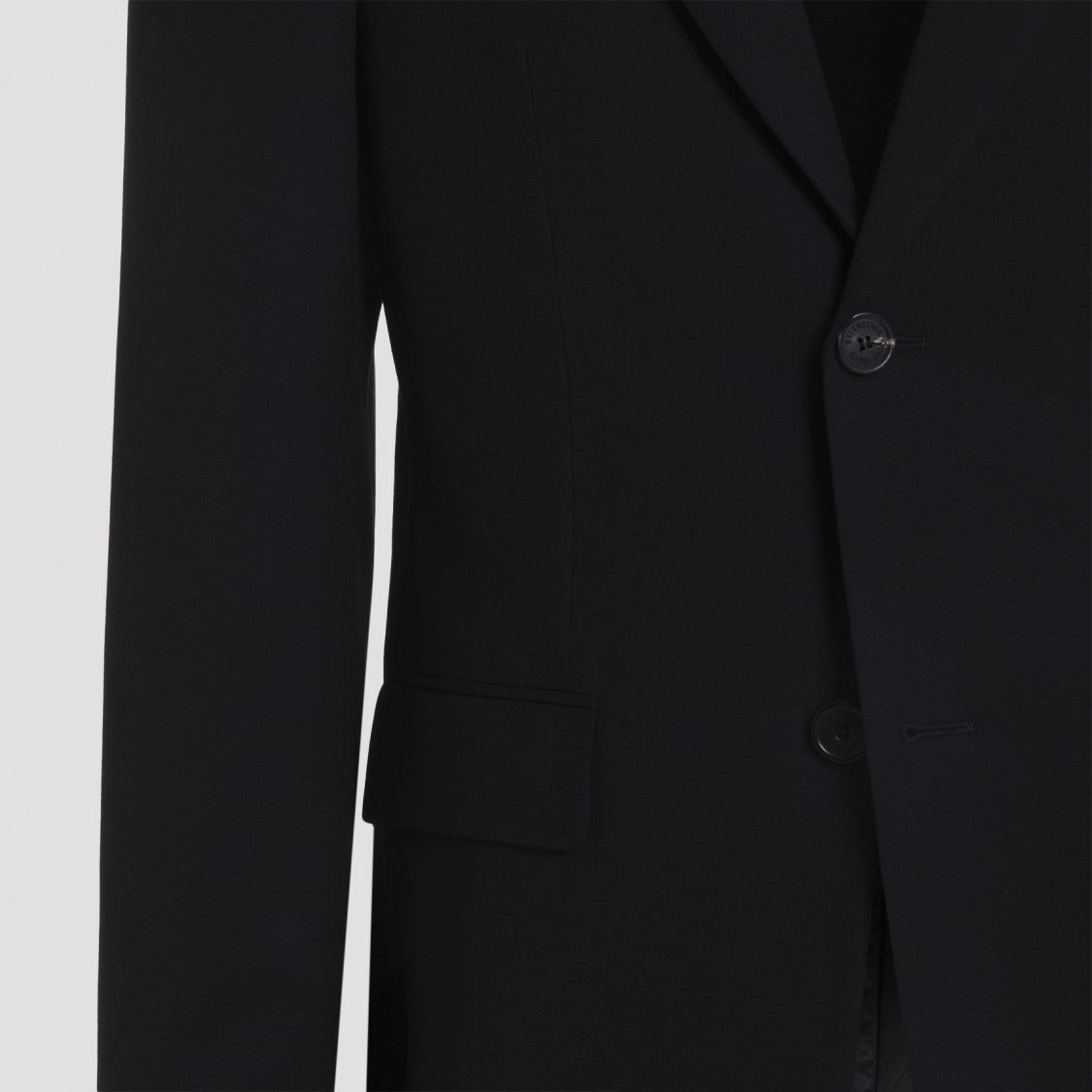 Tailored Black Wool and Cupro Blazer